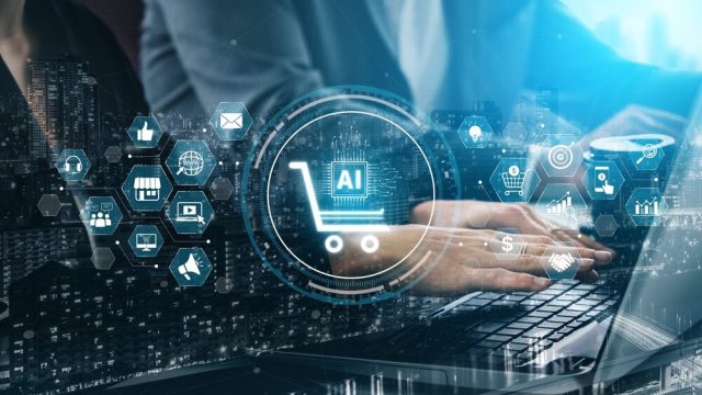 Grafica rappresentativa dell'e-commerce AI
