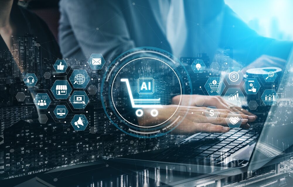 Grafica rappresentativa dell'e-commerce AI
